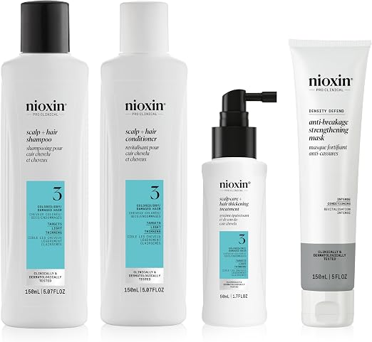 Nioxin - SYSTEM 3 Care Kit - Shampoo & Conditioner (150 ml), Leave-In Care (50 ml) + Fortifying Mask (150 ml) - Image 1