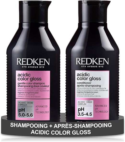 Redken Shampoo & Conditioner for Coloured Hair - Softens and Nourishes for Optimal Colour and Ultimate Shine, pH Acid Formula Enriched with Amino Acids and Vitamin E, Acidic Color Gloss - Image 1
