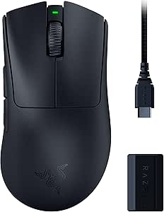 Razer DeathAdder V3 Pro Wireless Gaming Mouse + HyperPolling Wireless Dongle: 63g Lightweight - Polling 8K - Gen3-30K Optical Switches Optical Sensor - 6 Programmable Buttons - 90 Battery - Image 1