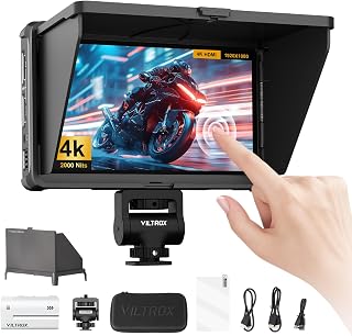 VILTROX DC-X3 DCX3 Camera Moniteur Externe 4K pour Caméra Moniteur HD 6 Pouces 2000Nit Caméra HDMI/3G-SDI,Full HD 1920x1080 IPS,3D LUT avec Batterie,Pare-Soleil pour Caméras DSLR Sony Canon Nikon - Image 1
