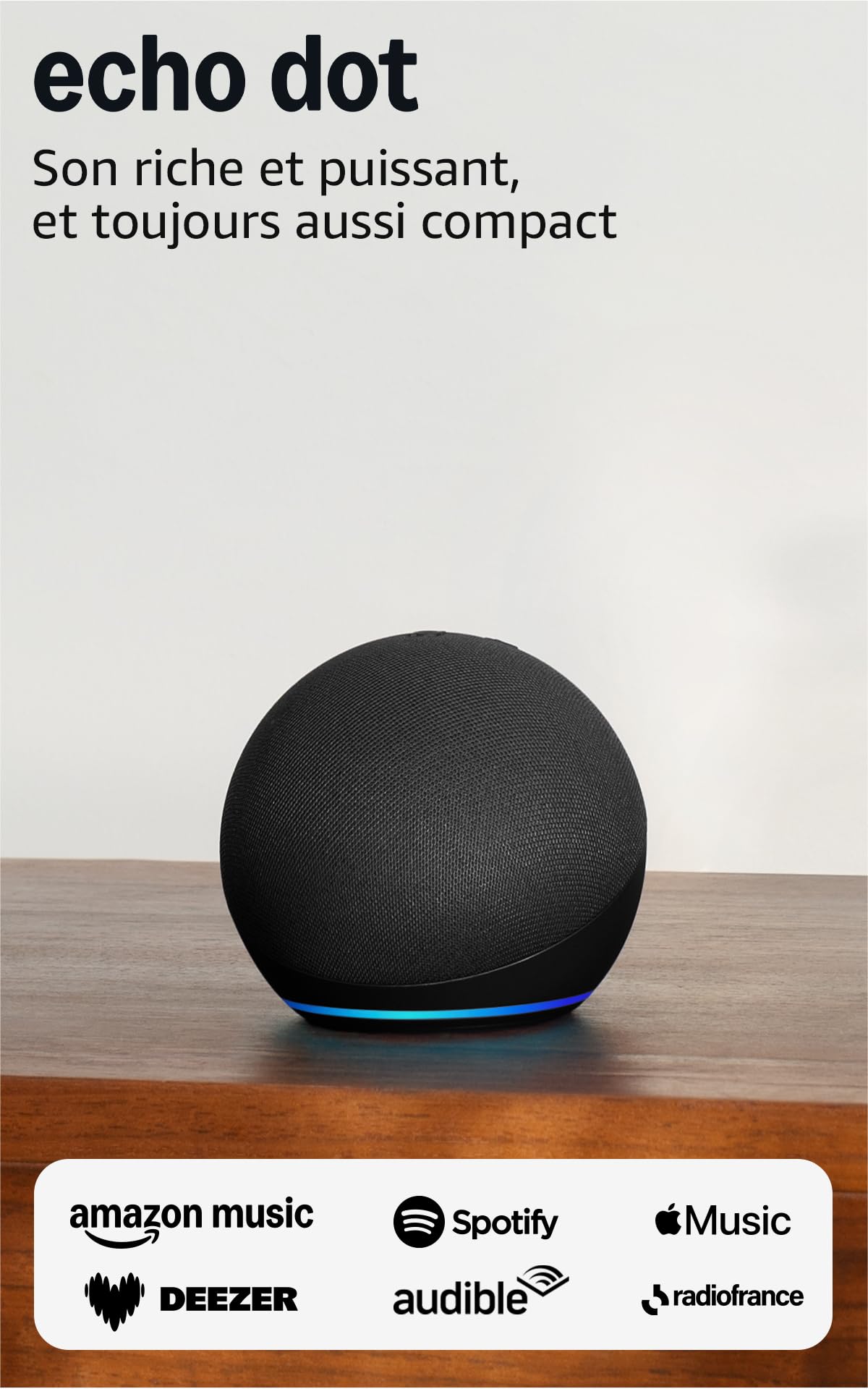 Echo Dot (Newest gen) | Big vibrant sound Wi-Fi and Bluetooth smart speaker with Alexa | Charcoal - Image 1