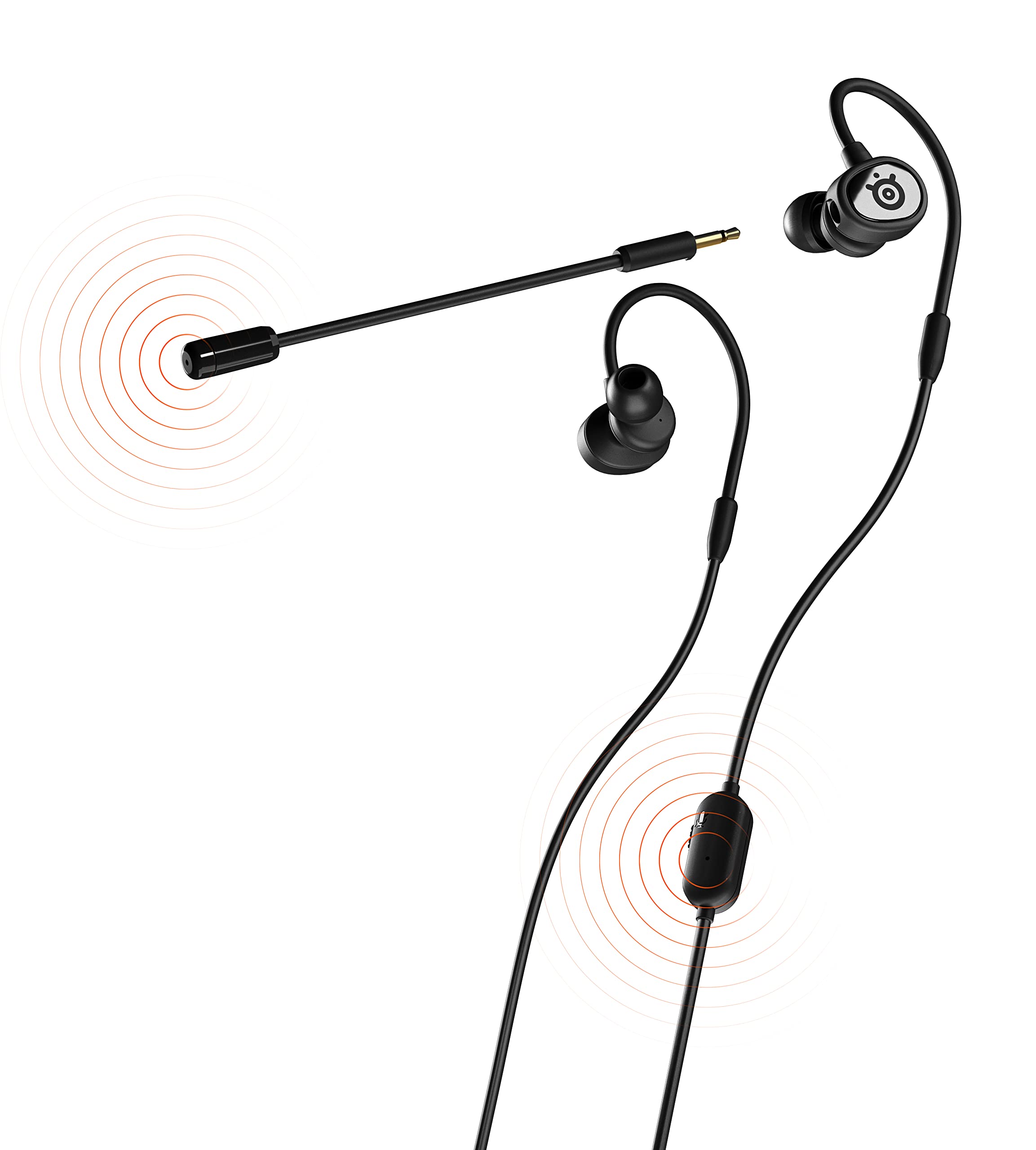 SteelSeries Tusq In-Ear Headphones for Mobile Gaming, Dual Microphone with Detachable Rod Microphone, Ergonomic Suspension Earbuds for Mobile - Image 1