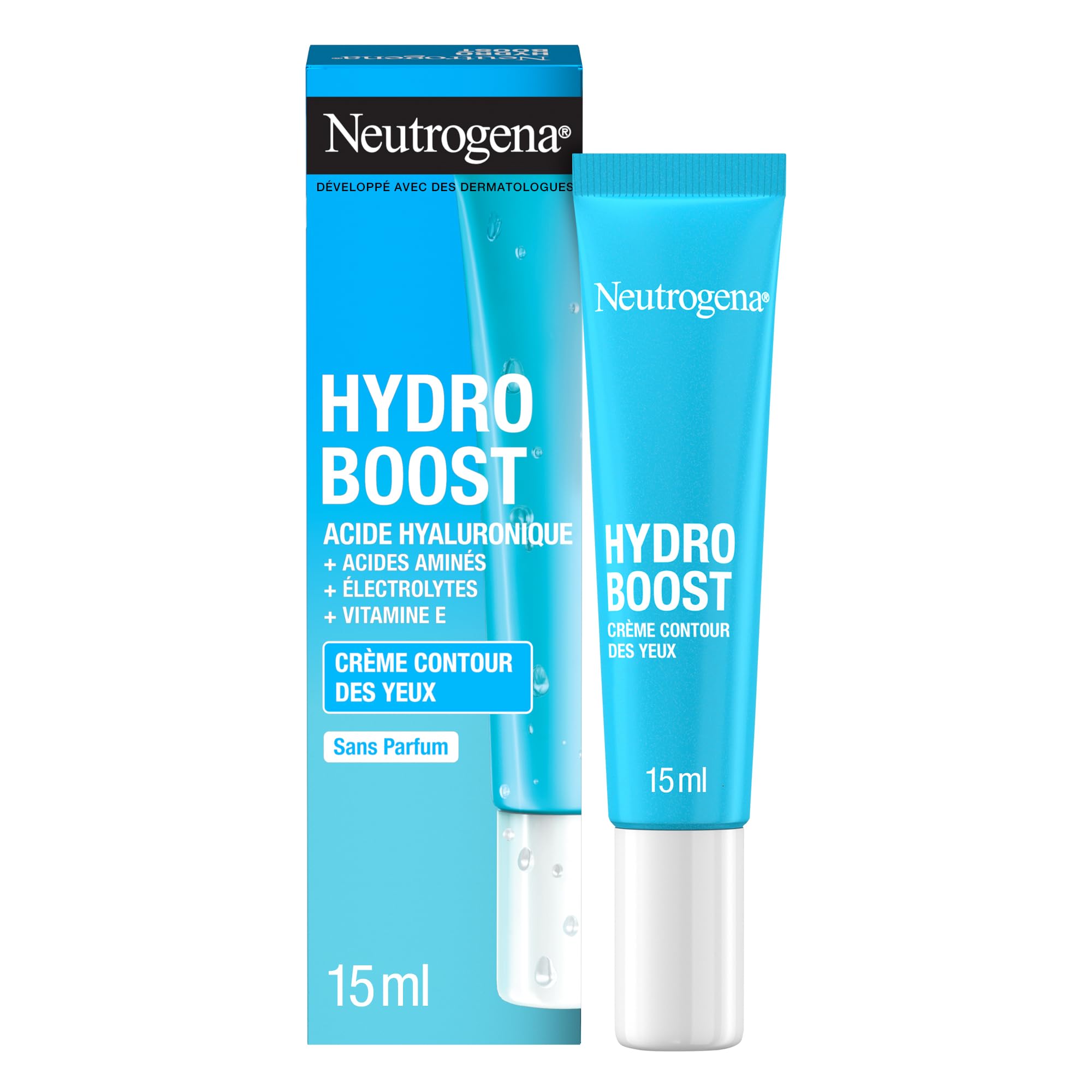 Neutrogena - Hydro Boost Eye Cream (15ml tube) - Hydrating Cream with Hyaluronic Acid - Facial treatment targeting signs of fatigue for well-awakened eyes - Image 1
