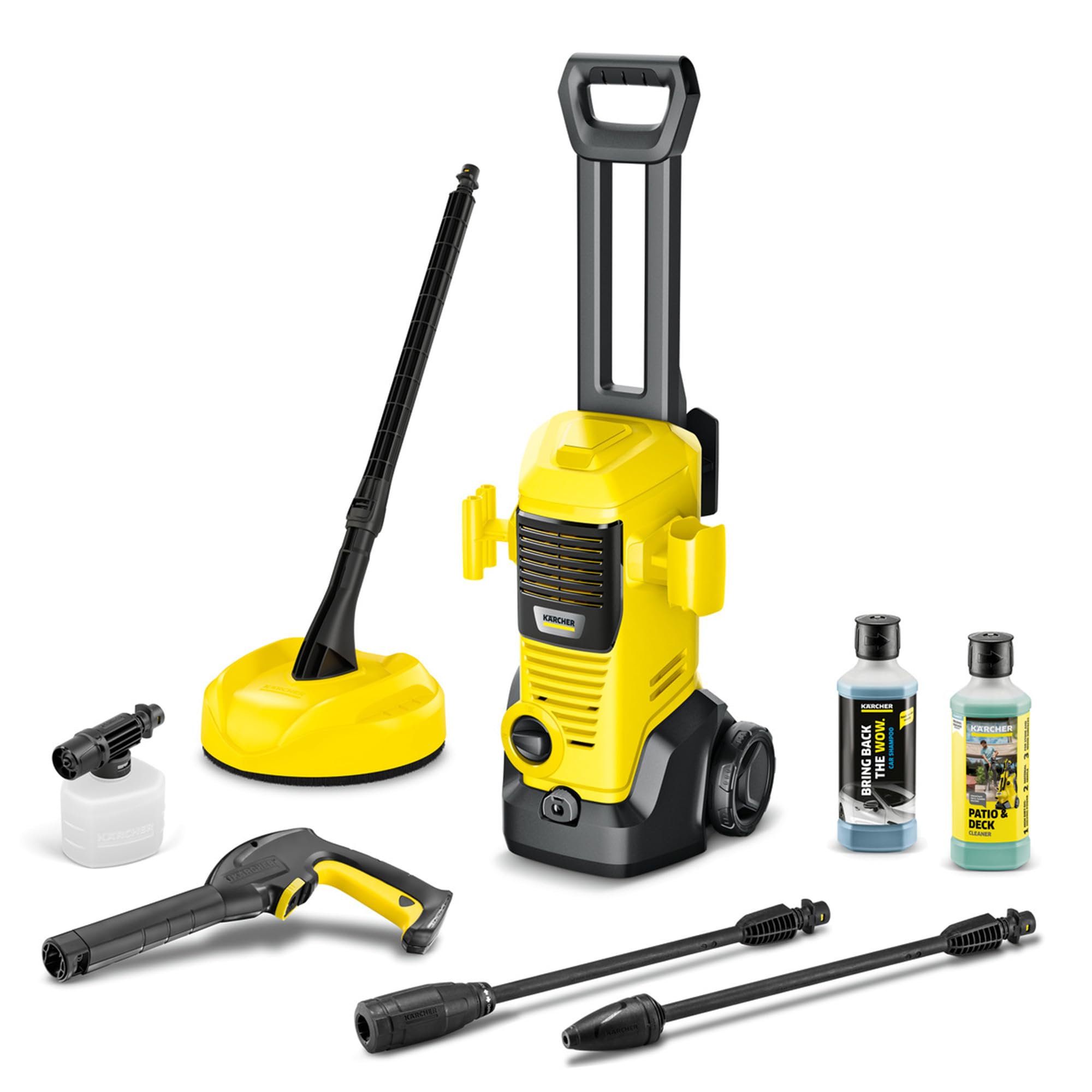 Kärcher High Pressure Washer K 3 FJ Home, Pressure: max. 120 bar, Flow rate: 380 l/h, Surface: 25 m²/h, Weight: 4.3 kg, High Pressure Gun, Rotabuse, Vario Power Lance, Foam Nozzle, Home Kit - Image 1