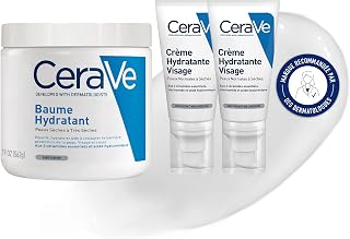 CeraVe - Routine Hydratante - Baume Hydratant 562ml + Crème hydratante Visage 2 x 52ml - Hydrate & Préserve la Barrière Cutanée - Soins aux 3 Céramides Essentiels - Peau Sèche à Très Sèche - Image 1