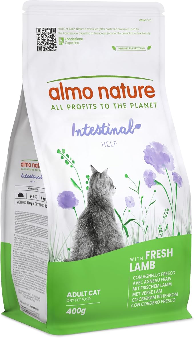 Almo Nature Nourriture sèche Holistic Functional Digestive Help pour chats adultes avec agneau, 400 g - Image 1