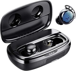 Wireless Bluetooth Headphones, Bluetooth 5.3 Earbuds with ENC Reduction, Wireless Earphones, IPX8 Waterproof 110 Hours Playtime, Bluetooth Earphone Black