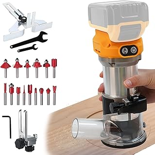 Défonceuse compacte sans fil pour Dewalt 18V 20 V, 800 W sans balais pour le travail du bois, moteur sans balais 30 000 tr/min avec 15 mèches à tige de 6,35 mm - Image 1