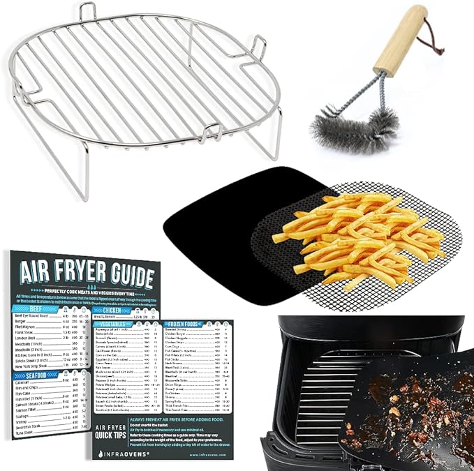 Air Fryer Accessories Compatible with Ninja Foodi Grill 5 in 1, Instant Pot, Gourmia, Chefman, Power Vortex Plus, Air Fryer Holder, Air Fryer Cheat Sheet Guides - Image 1