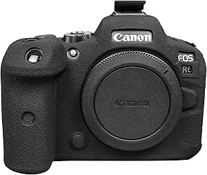 EOS R6/R6 II Case, MUZIRI KINOKOO Protective Case Compatible with Canon EOS R6 / R6 II / R6 Mark II Camera – Soft Silicone Case – Black - Image 1