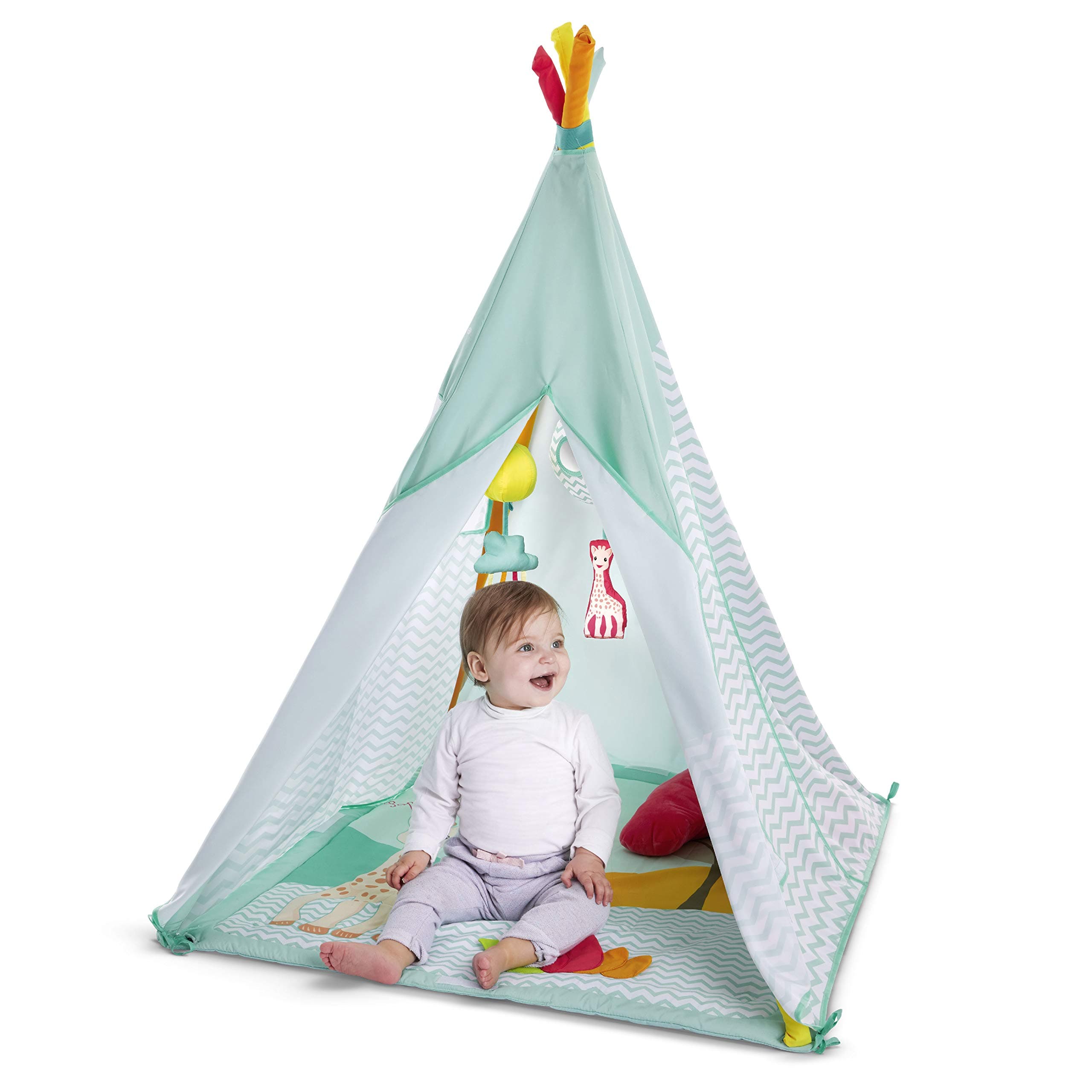 Sophie la Girafe - teepee baby with evolving play mat