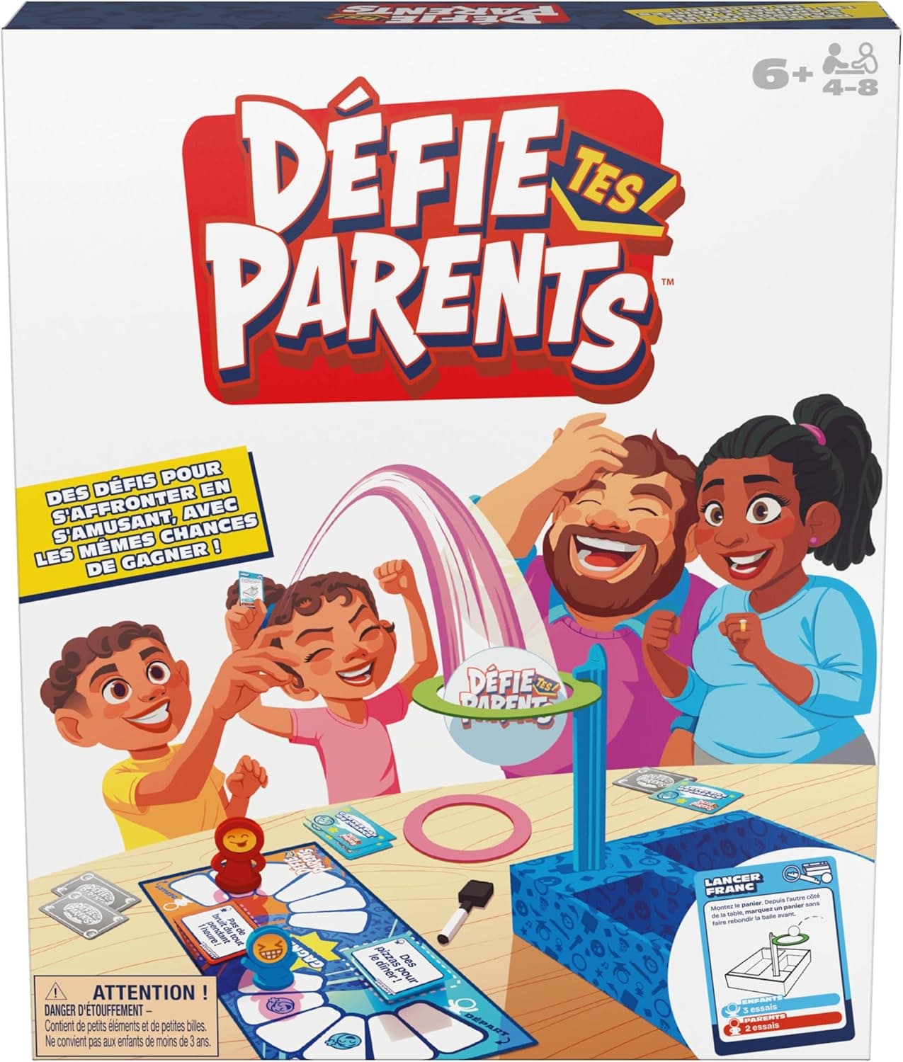 Spin Master Games - Défie Tes Parents 2025 - Jeu De Société Où Parents Et Enfants S’affrontent - Jeu De Plateau pour La Famille avec Questions Et Défis Amusants - Jouet Enfant 6 Ans Et +