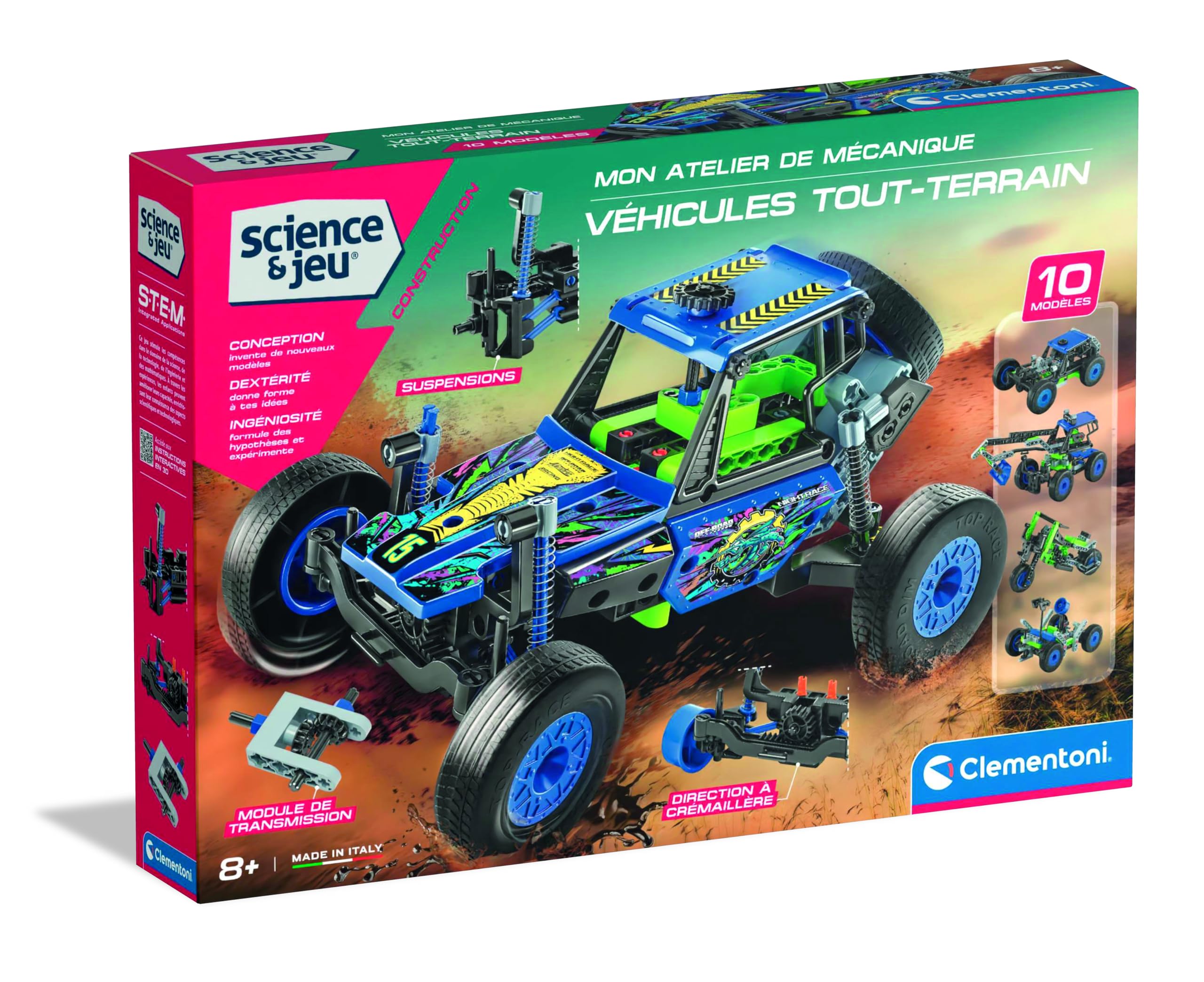 Clementoni - 8 Year Building Set - Assemble Amazing Off-Road Vehicle Models - Educational Games for Kids - Made in Italy - Image 1