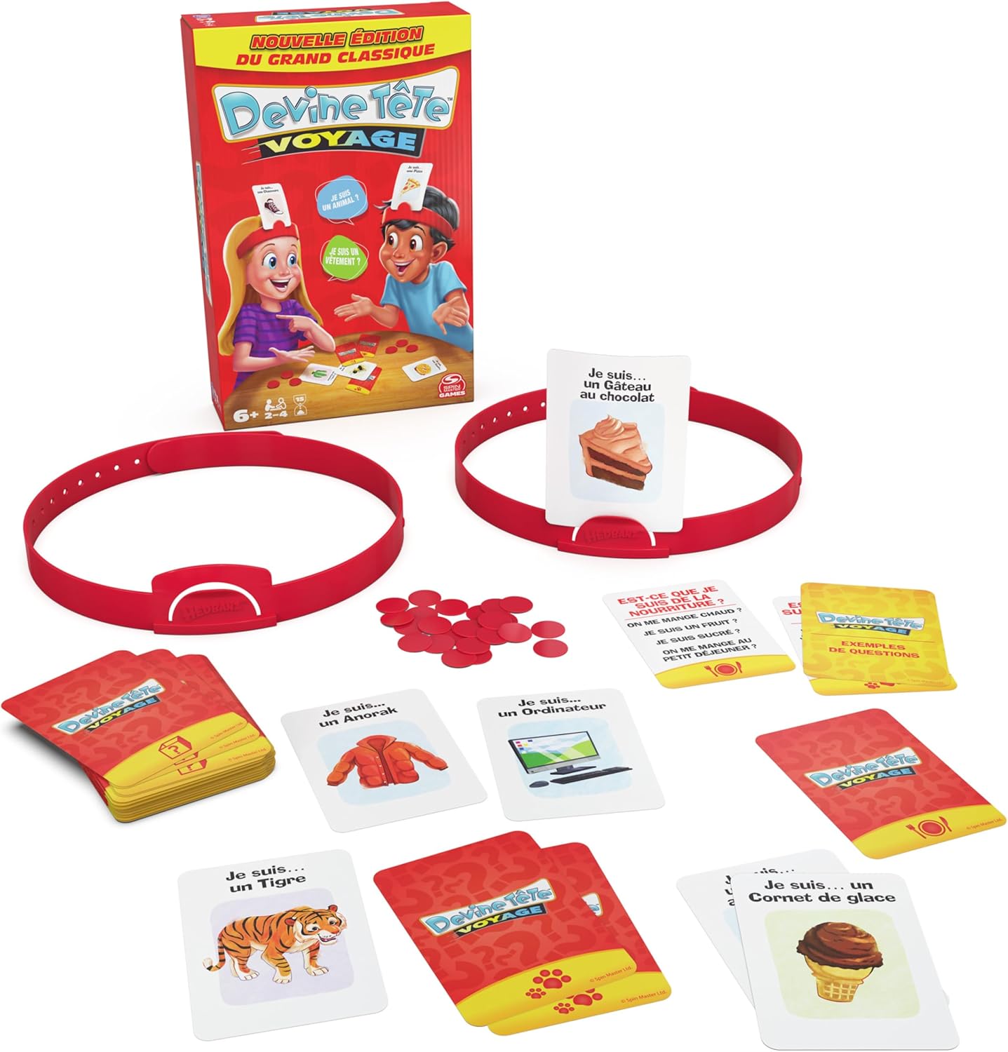 Devine Tête Voyage - Jeu de Société Famille - Bandeaux et Devinettes - Devinez L’Illustration De La Carte Qui Est sur Votre Tête - Jeu De Cartes - Version Française - Jouet Enfant 6 Ans et + - Image 1