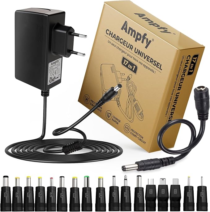 17 in 1 Mains Charger Adapter | 24V Power Supply Replacement Compatible with Google Nest Audio Smart Speaker - Image 1
