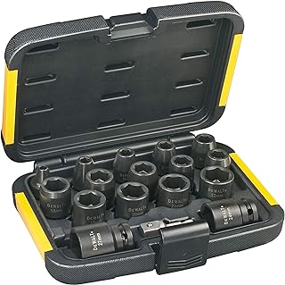Set of 16 impact sockets - sockets and cases with adapter and female sockets - drive size 1/2" - DT7506- QZ - Image 1