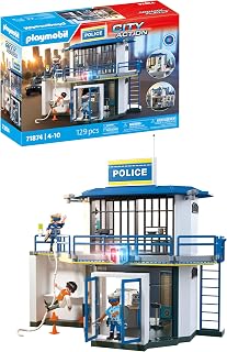 Playmobil | Action Heroes | Poste de Police avec Local de Recherche | Jouet de Police Plein d'action | avec de Nombreux détails passionnants | pour Enfants à partir de 4 Ans | 71874 - Image 1