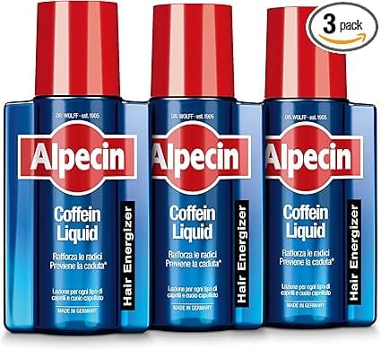Alpecin Coffein Liquid 3 x 200 ml | Anti-Loss Lotion for Natural Hair Growth for Men | Hair Product