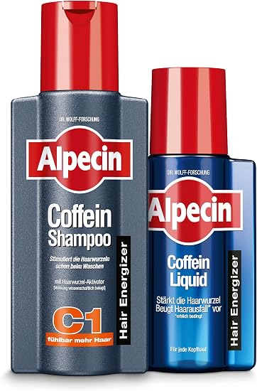 Alpecin Caffeine Shampoo C1 + Alpecin Caffeine Liquid - 1 x 250 ml + 1 x 200 ml - The Hair-Energizer Hair Loss Shampoo and Toner Kit - Image 1