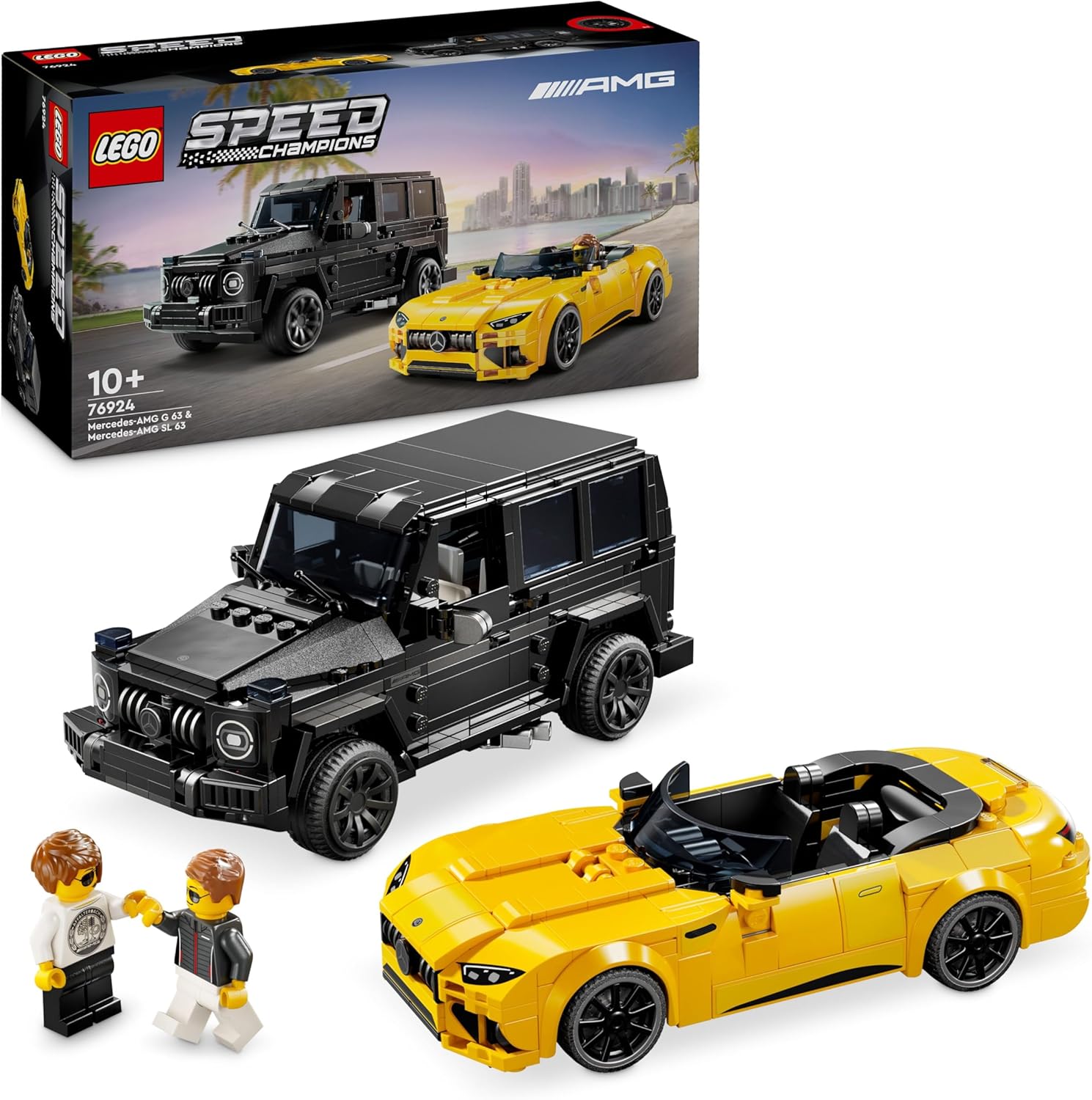 LEGO Speed Champions de Mercedes-AMG G 63 et Mercedes-AMG SL 63 - Véhicules pour Enfants - 2 Sets à Construire avec 2 Minifigurines de Pilotes, Idée Cadeau pour Garçons et Filles dès 10 Ans 76924 - Image 1