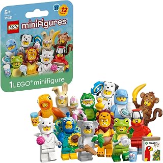 LEGO Minifigures Série Animaux 28 - Boîte Mystère - 1 des 12 Jouets Surprises à Collectionner - Figurines Dont Lion, Lapin, Chat & Dauphin - Pinata pour Garçon ou Fille dès 5 Ans 71051 - Image 1