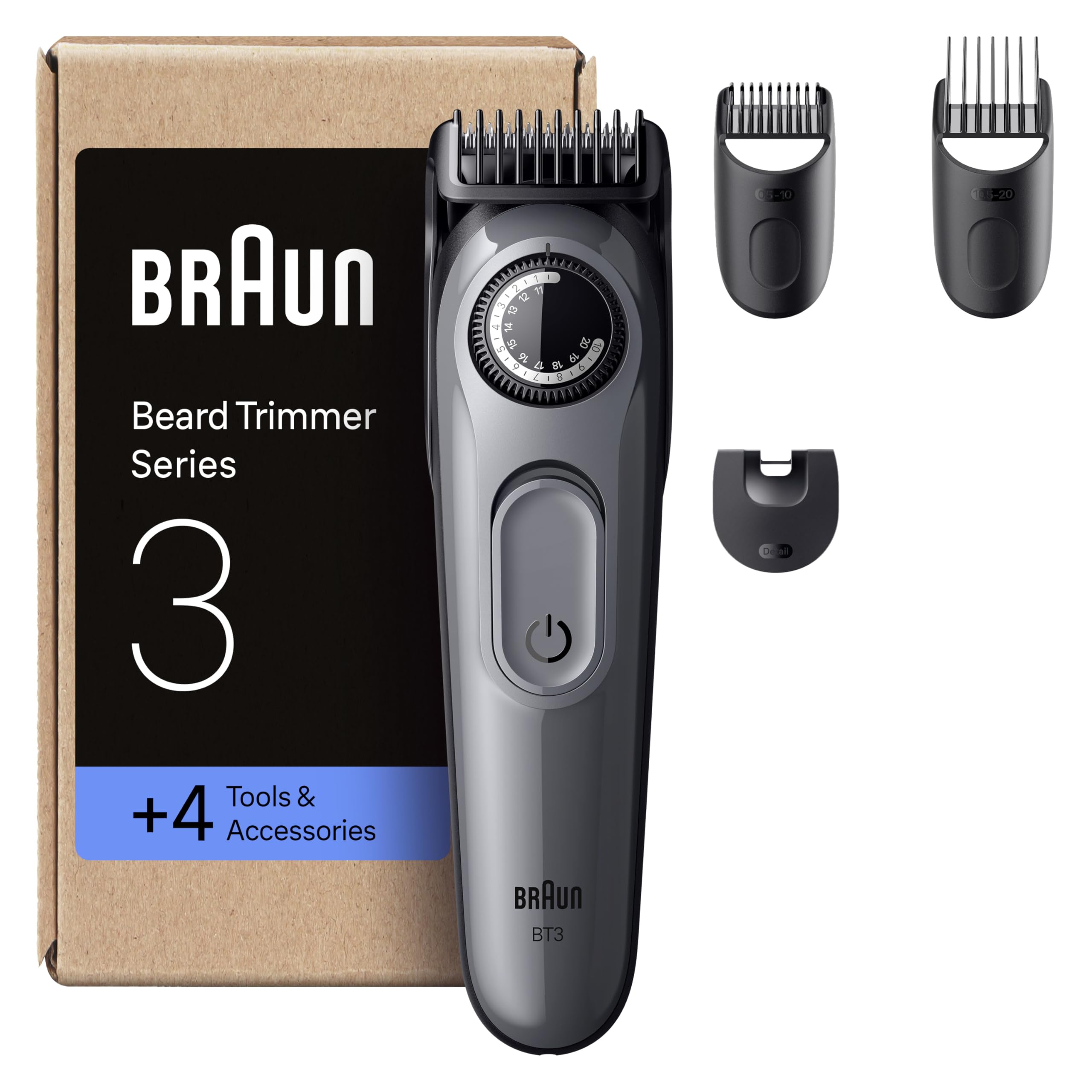 Braun BT3525 Series 3 Electric Beard Trimmer For Men, With +4 Styling Tools, Cordless And With 40 Adjustments, Ultra-Sharp Blade And Precision Clip, 50 Min Battery Life - Image 1