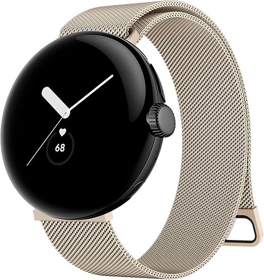 Tobfit Google Pixel Watch 2 Strap for Men Women, Stainless Steel Magnetic Mesh Replacement Strap Compatible with Google Pixel Watch 2 Band/Watch 1 - Image 1