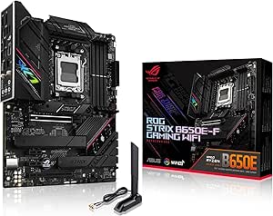 ASUS ROG STRIX B650E-F Gaming Wifi - AMD Ryzen AM5 ATX Motherboard (12 plus 2 Power Phases, DDR5, 3 x M.2, PCIe 5.0, WiFi 6E, 2.5G LAN, USB 3.2 Gen 2x2 Type-C port, Aura Sync RGB) - Image 1