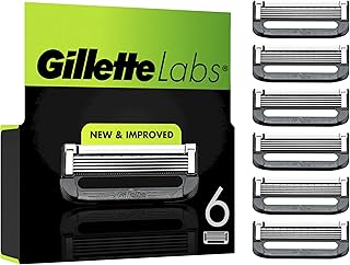 Gillette Labs Lot De 6 Recharges De Rasoir Pour Hommes, AUTHENTIQUES, A 5 Meilleures Lames De La Marque, Barre Exfoliante Pour Un Rasage Doux Et Efficace, Compatibles Avec Les Manches GilletteLabs - Image 1