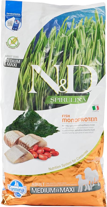 N&D Dog Med/Max SPIRULINA HA Bag/7kg Food FARMINA - Image 1