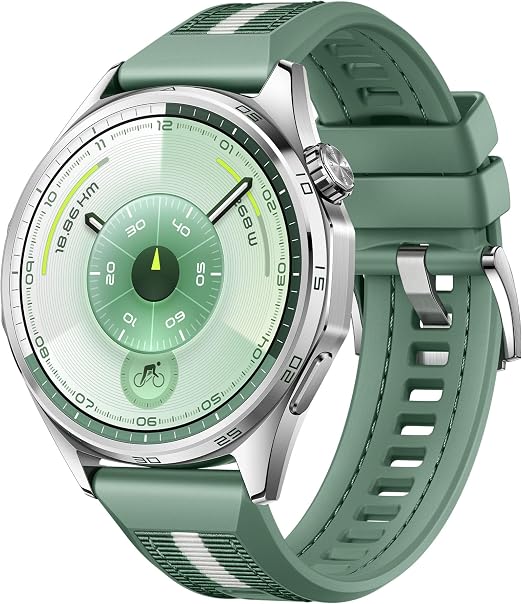 HUAWEI Watch GT 6 GPS 46mm Smartwatches, 1.47 Inch AMOLED Display, Up to 21 Days Battery Life, Professional Cycling, Compatible with iOS and Android, ECG Analysis, Green - Image 1