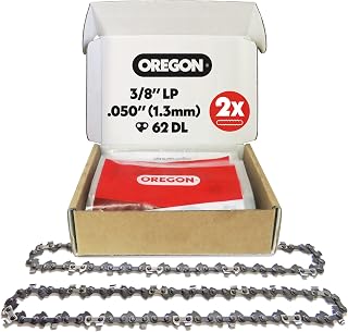 Lot de 2 Chaîne de Tronçonneuse Oregon 3/8" LP pour Guide de 45cm (18"), Jauge .050" (1,3mm), 62 Maillons - Chaîne de Rechange à Faible Rebond, Compatible Husqvarna, Mac Allister, Bosch et plus - Image 1