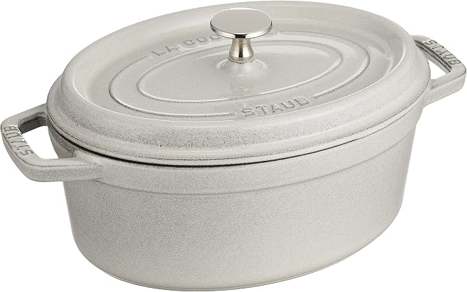 STAUB 40501-421 STAUB-11023107-COCOTTE Oval 23 cm White Truffle, Cast Iron, Multicolor, One Size - Image 1