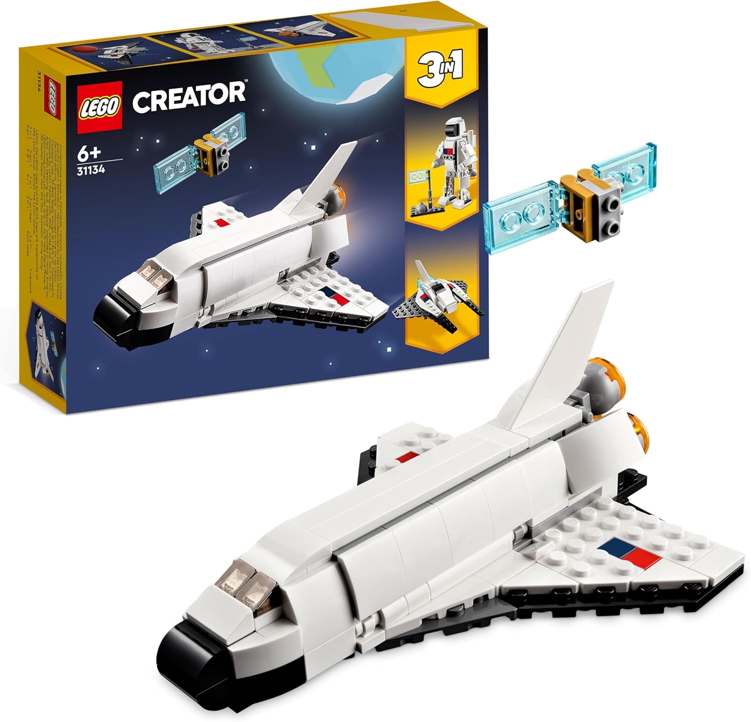 LEGO 31134 Creator 3-en-1 La Navette Spatiale, Jouet de Navette Spatiale en Vaisseau en Figurine Astronaute, pour Enfants, Garçons et Filles Dès 6 Ans, Idée Cadeau - Image 1