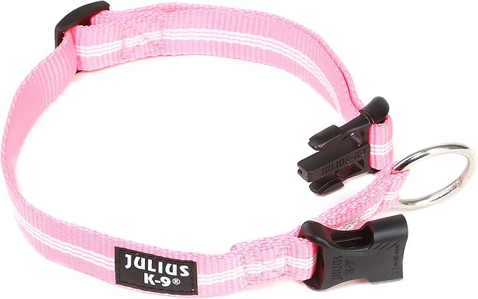 Julius-K9 IDC Fluorescent Tubular Collar, 25 mm x 39-65 cm, Pink - Image 1