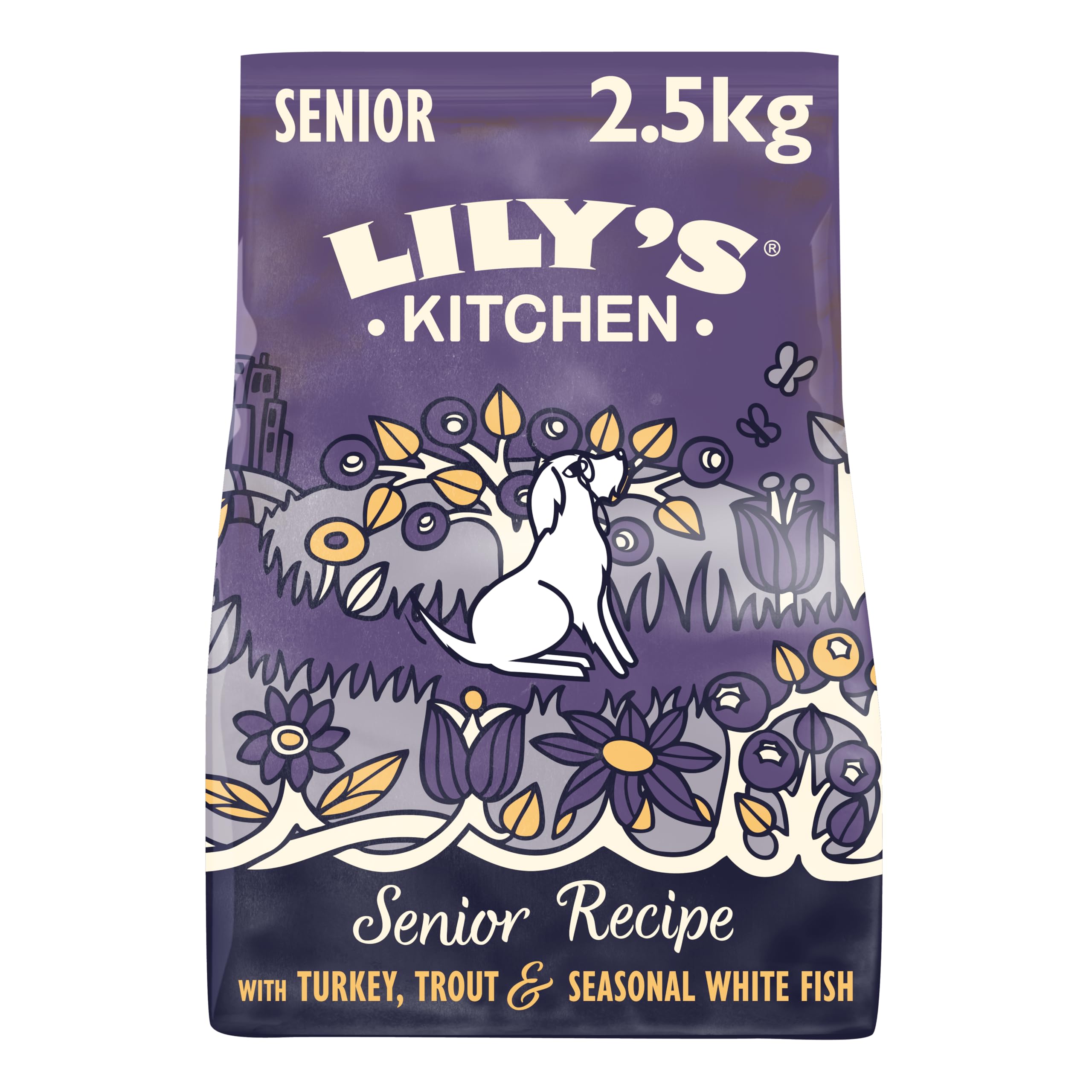 Lily's Kitchen Made from Natural Ingredients Dry Food for Senior Dogs Turkey & Trout Complete Nutrition 2.5kg Bag - Image 1