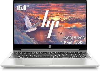 HP ProBook 450 G6 Ordinateur portable professionnel 15,6" (1366 x 768), Intel Core i5-8265U, 16 Go de RAM, SSD 512 Go, clavier QWERTY japonais, Windows 11 Pro (reconditionné) - Image 1