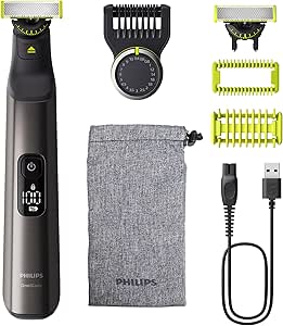 Philips OneBlade Pro 360 Authentic Face + Body - Electric Beard Trimmer, Shaver and Body Trimmer with Innovative 360 Blade, 1 x 360 Blade, 1 Comb with 20 Cutting Heights, 1 Body Kit, QP6552/30 - Image 1