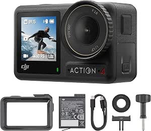 DJI Osmo Action 4 Essential Bundle - 4K/120 IPS Waterproof Action Camera with 1/1.3 Inch Sensor, Vivid Low Light Images, D-Log M 10-Bit Colors, Extended 1770mAh Battery - Image 1