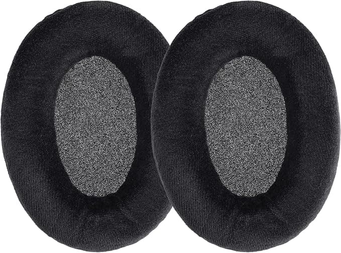 kwmobile 2 x Replacement Ear Pads Compatible with Sennheiser HD515 / HD555 / HD595 / HD518 – Velvet Covered Ear Pads – Black