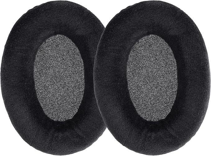 kwmobile 2 x Replacement Ear Pads Compatible with Sennheiser HD515 / HD555 / HD595 / HD518 – Velvet Covered Ear Pads – Black - Image 1