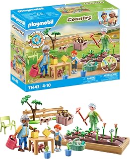Playmobil 71443 Grands-Parents et Potager - Country - avec 2 Animaux et 3 Personnages - Jouet fabriqué avec Plus de 80% de matériaux recyclés ou biosourcés en Moyenne. Dès 4 Ans - Image 1