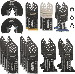 27 Pcs Outil Multifonction Lame Scie Oscillante, Universelle Saw Blades Accessoires pour Plastique, Bois, Métal, Compatible avec Fein Multimaster, Makita, Ryobi, Milwaukee, Dremel et plus - Image 1