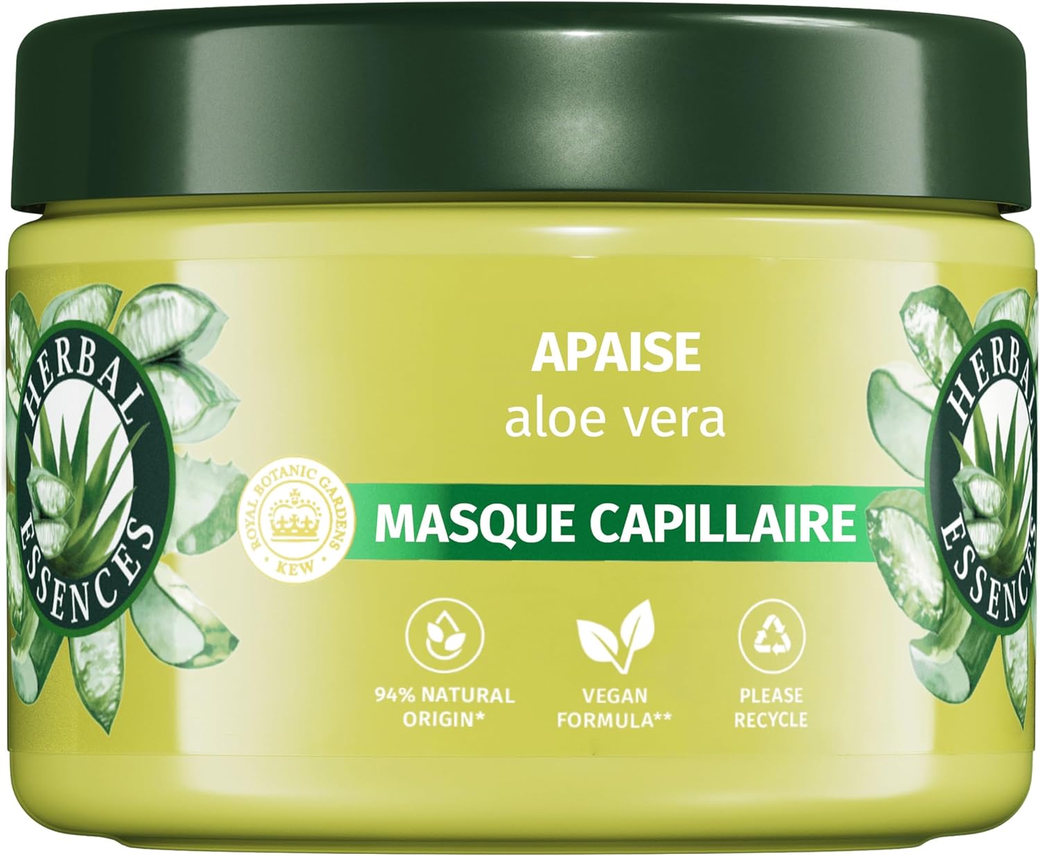 HERBAL ESSENCES - Sans Sulfate - Masque Hydratant 500ml Aloe Vera - Apaise, Hydrate, Nettoie et Nourrit Les Cheveux Très Secs - Parfum Jasmin, Sans Silicone ni Sulfate - Végan - Image 1