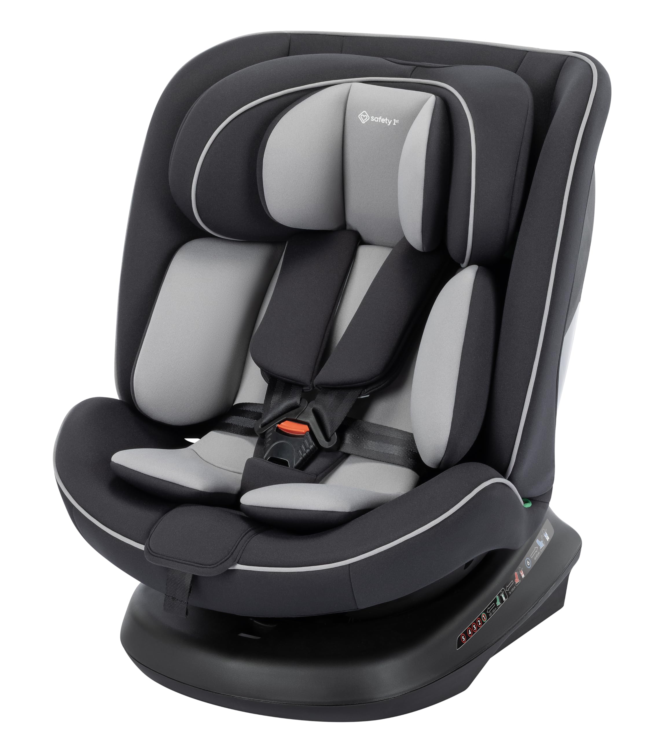 Safety 1st Cosmo i-Safe Swivel Car Seat, 0-12 Years (40-150 cm), Adjustable Belted Car Seat with Newborn Reducers, 11 Headrest Positions & 6 Tilts, Lightweight (5.6 kg), Black - Image 1