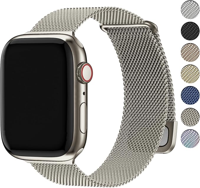Fullmosa Compatible Apple Watch Band 42(S11/10)/41/40/38mm for Women Men Stainless Steel Bracelet iWatch SE 3/2/1 Series 11 10 9 8 7 6 5 4 3 2 1 42/41/40/38mm Starlight - Image 1