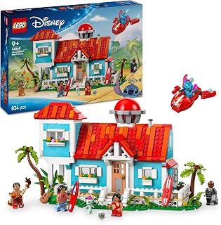 LEGO ǀ Disney La Maison sur la Plage de Lilo et Stitch - Jeu de Construction avec 6 Chambres, Observatoire, Vaisseau & 5 Minifigurines - Cadeau d'Anniversaire pour Fille, Garçon & Fans dès 9 ans 43268 - Image 1