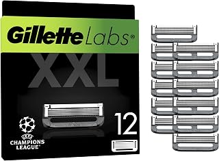 GilletteLabs Avec Barre Exfoliante, 8+4 gratuites Recharges De Lames, Compatibles Avec Le Rasoir Avec Barre Exfoliante Et Le Rasoir Chauffant, Pour Homme, De Gillette - Image 1