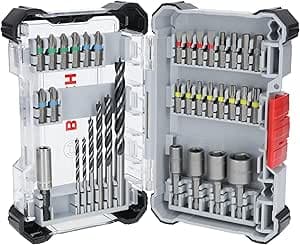 Bosch 35 x Pro Wood Drill Bit Set and Extra Hard Screwdriver Bits 35 Pieces (197 x 110.5 mm, Professional Accessory Rotary Drills/Screwdrivers)
