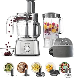 Kenwood MultiPro Express FDP65.820SI Multifunctional Food Processor with Wide Range of Accessories, Bowl with 3L Capacity, 2 Speeds Plus Pulse, 1000W, Silver - Image 1